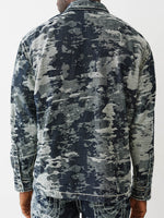 True Religion Men Straight Fit Blue Printed Pure Cotton Shirt