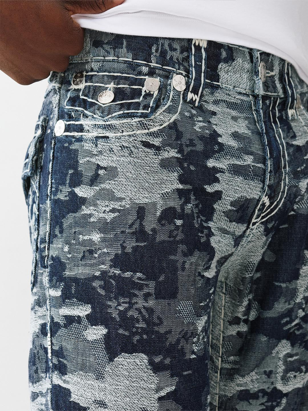 TRUE RELIGION Men Blue Super T Bootcut Fit Jeans