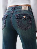 TRUE RELIGION Women Blue Big T Flare Fit Jeans