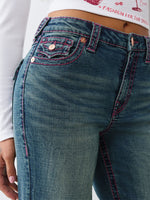 TRUE RELIGION Women Blue Big T Flare Fit Jeans