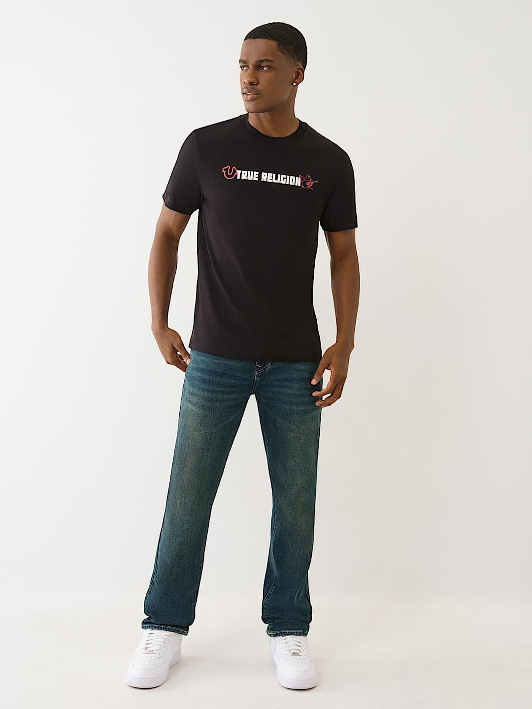 True Religion Men Stud HS Geno Slim Fit Medium Wash Jeans