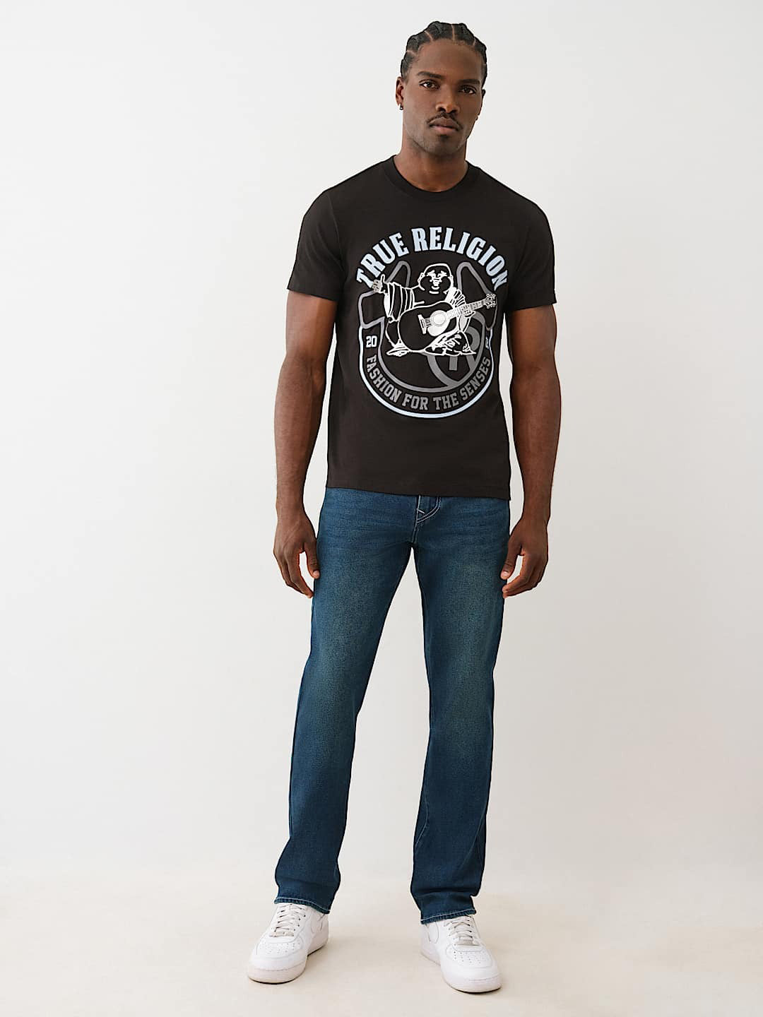 TRUE RELIGION Men Dark Blue SN Ricky Straight Fit Jeans
