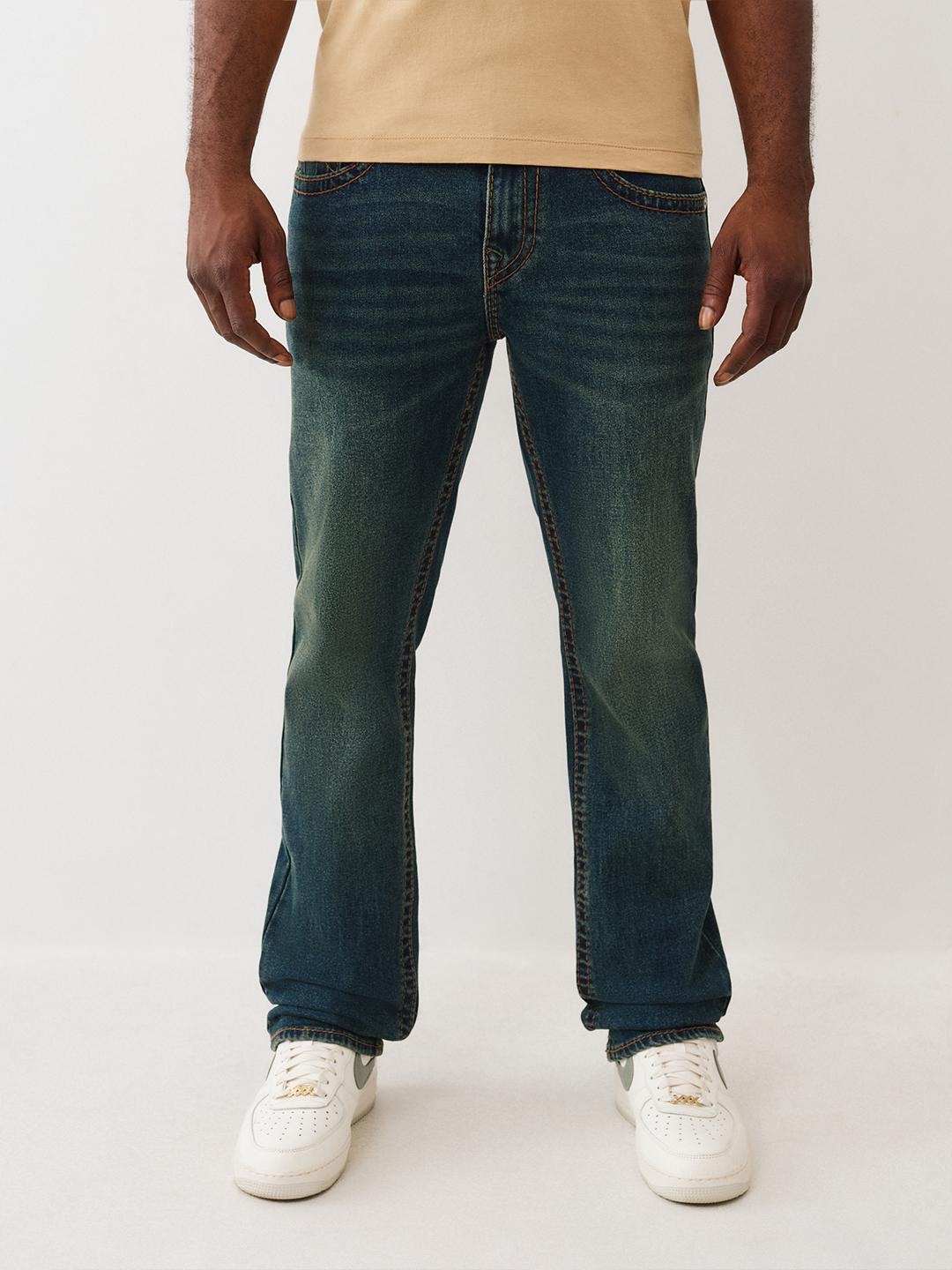 True Religion Men Big T Ricky Straight Fit Medium Wash Jeans