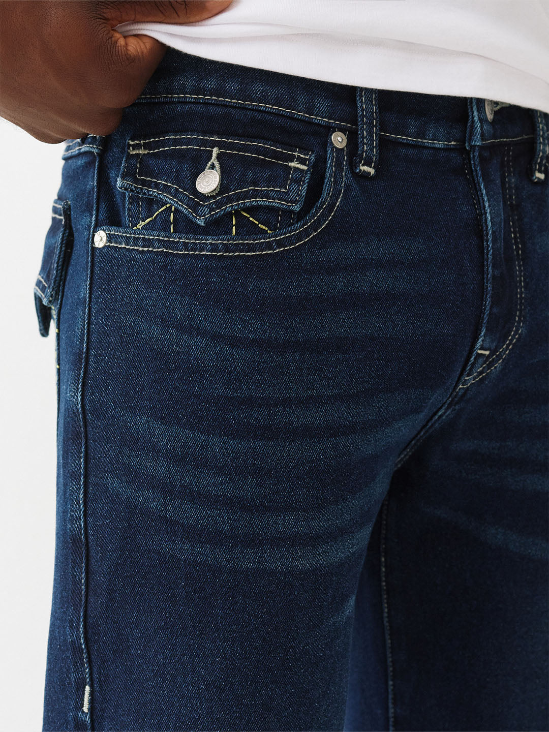 TRUE RELIGION Men Navy Blue SN Slim Fit Jeans