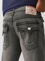 TRUE RELIGION Men Grey Embellished Straight Fit Jeans