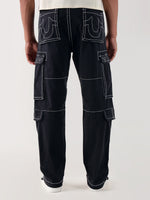 True Religion Men Black Relaxed Fit Cargo