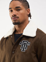 TRUE RELIGION Men Brown Regular Fit Suede Jacket