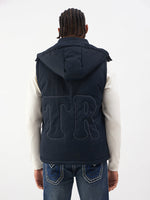 TRUE RELIGION Men Navy Detacheable Hood Jacket