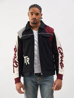 TRUE RELIGION Men Black Embroidered Shirt Collar Jacket