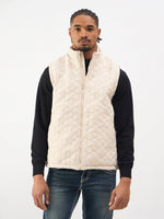 TRUE RELIGION Men Cream Stand Collar Quilted Jacket