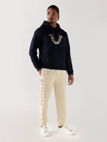 TRUE RELIGION Men Cream Embroidered Relaxed Fit Sweatpant