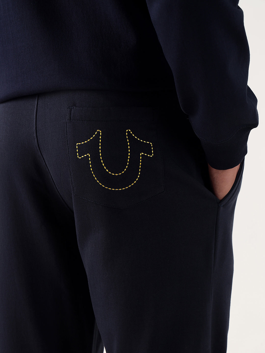 TRUE RELIGION Men Navy Blue Relaxed Fit Sweatpant