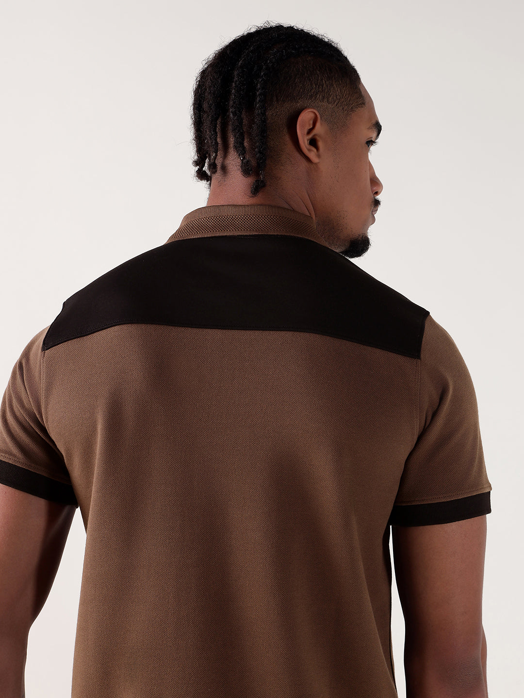 TRUE RELIGION Men Brown Logo Regular Fit Polo T-Shirt