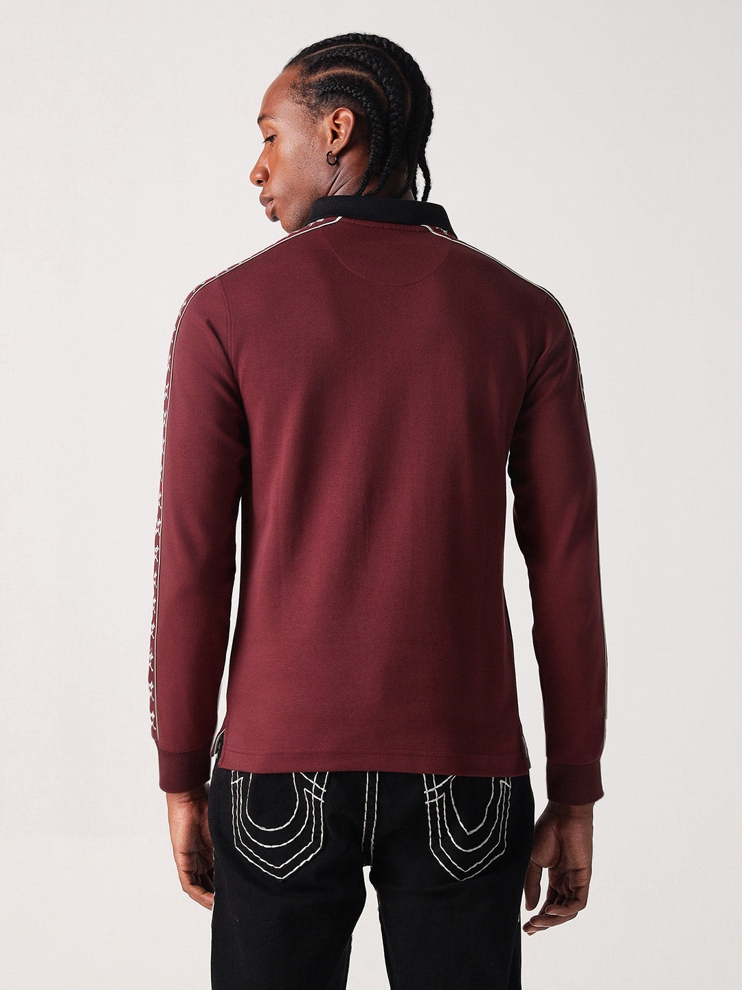 True Religion Men Red Solid Polo Tshirt