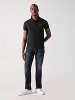 True Religion Men Black Solid Polo Tshirt