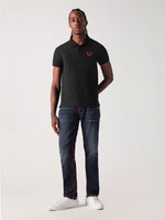 True Religion Men Black Solid Polo Tshirt