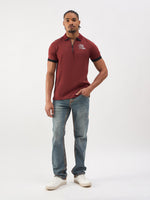 TRUE RELIGION Men Red Regular Fit Polo T-Shirt