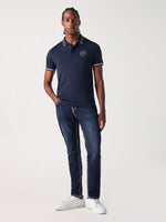 True Religion Men Blue Solid Polo Tshirt