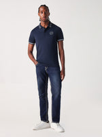 True Religion Men Blue Solid Polo Tshirt