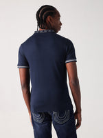 True Religion Men Blue Solid Polo Tshirt
