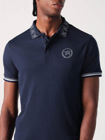True Religion Men Blue Solid Polo Tshirt