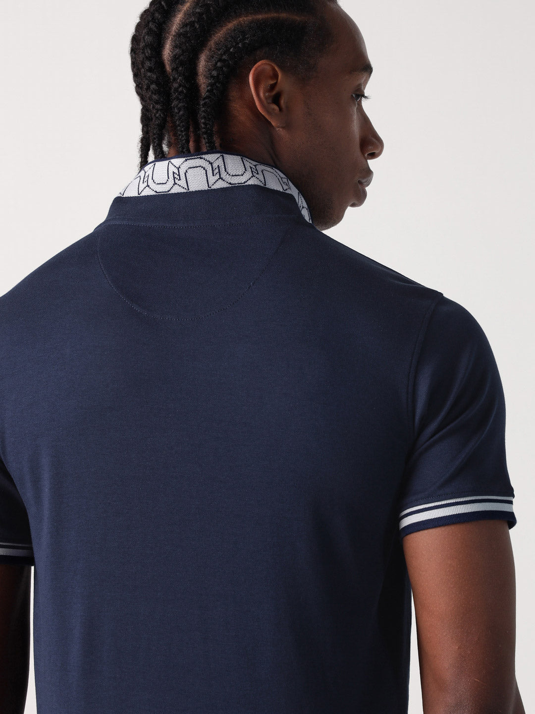 True Religion Men Blue Solid Polo Tshirt