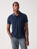 True Religion Men Blue Printed Polo Tshirt