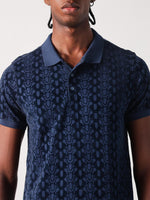 True Religion Men Blue Printed Polo Tshirt