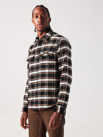 True Religion Men Black Checks Collar Shirt