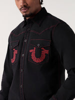 TRUE RELIGION Men Black Regular Fit Shirt