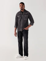 TRUE RELIGION Men Black Regular Fit Shirt