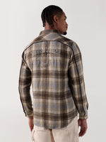 TRUE RELIGION Men Brown Checks Regular Fit Shirt