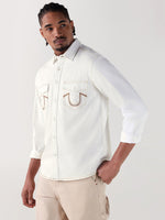 TRUE RELIGION Men White Regular Fit Shirt