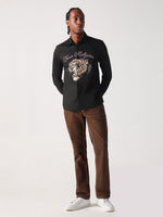 True Religion Men Black Solid Collar Shirt
