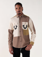 TRUE RELIGION Men Multi Color Blocked Regular Fit Shirt