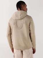 TRUE RELIGION Men Beige Embroiderery Regular Fit Hoodie
