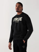 TRUE RELIGION Men Black Logo Round Neck Regular Fit Sweatshirt