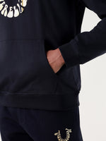 TRUE RELIGION Men Navy Blue Branded Artwork Regular Fit Hoodie