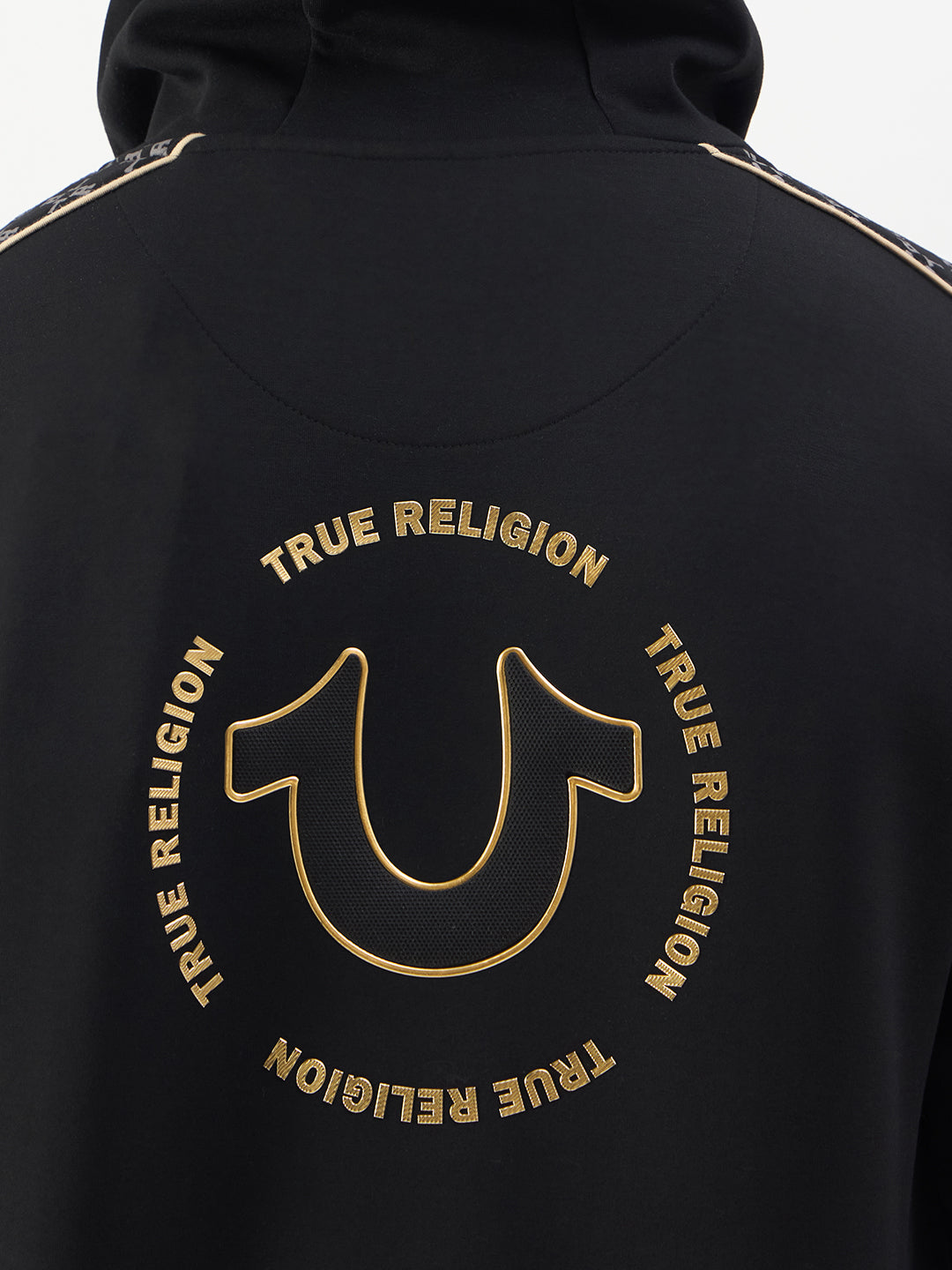TRUE RELIGION Men Black Hooded Sweatshirt