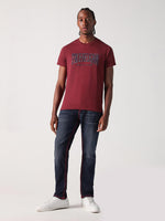 True Religion Men Red Solid Round Neck Tshirt