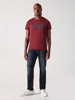 True Religion Men Red Solid Round Neck Tshirt