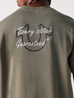 True Religion Men Green Solid Round Neck Tshirt