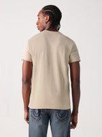 True Religion Men Beige Graphic Round Neck Tshirt