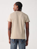 True Religion Men Beige Graphic Round Neck Tshirt