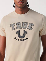 True Religion Men Beige Graphic Round Neck Tshirt