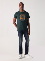 True Religion Men Green Solid Round Neck Tshirt