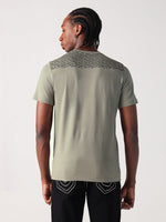 True Religion Men Green Solid Round Neck Tshirt