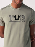 True Religion Men Green Solid Round Neck Tshirt