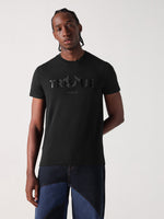 True Religion Men Black Solid Round Neck Tshirt