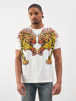 TRUE RELIGION Men White Graphic Print Relaxed Fit T Shirt